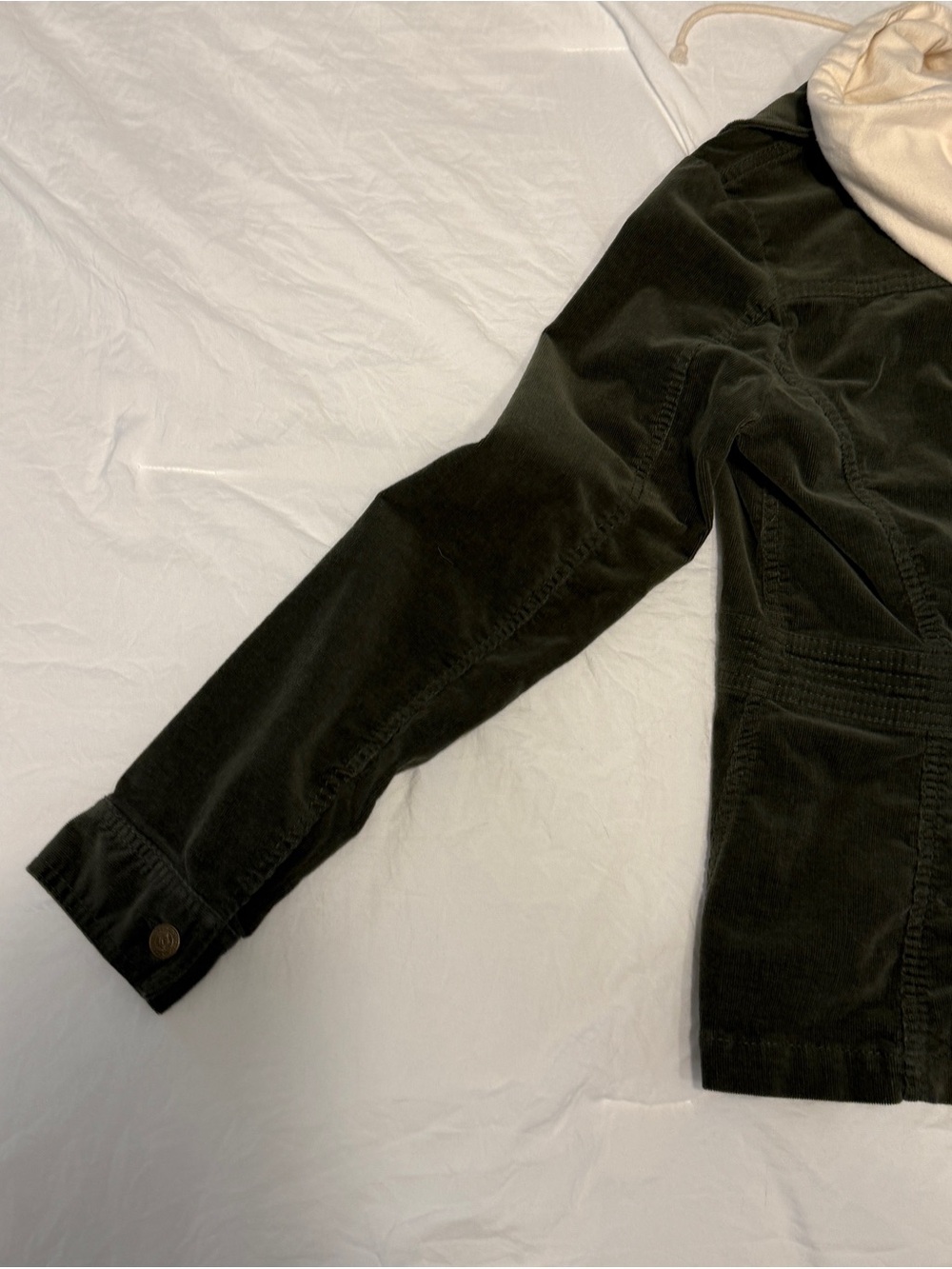 For Joseph Fortune Corduroy Hooded Jacket Medium Green Cream Vintage Y2K
Grunge - Picture 8 of 16